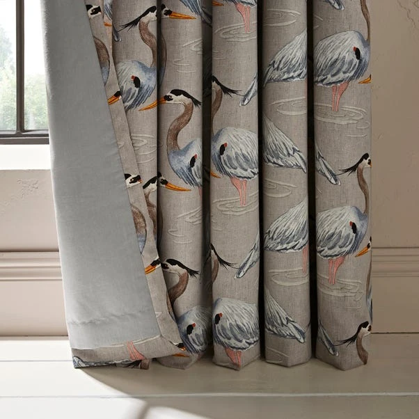 Natural History Museum Heron Natural Eyelet Curtains 5 Natural History Museum Heron Natural Eyelet Curtains - Image 5