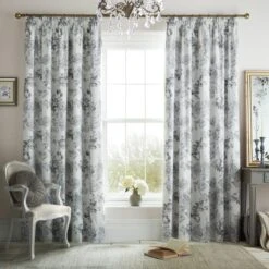 Holly Willoughby Tamsin Grey Pencil Pleat Curtains