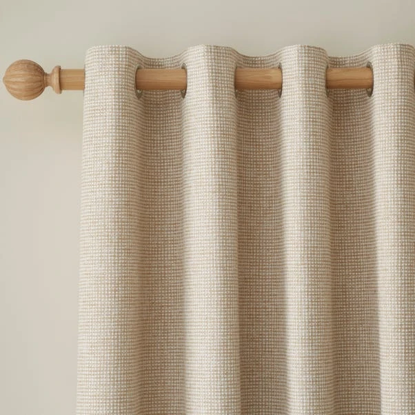 Dunelm Albert Chenille Warm Sand Eyelet Curtains 1 Dunelm Albert Chenille Warm Sand Eyelet Curtains