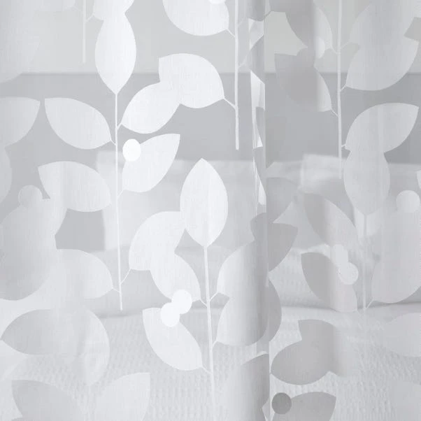 Dunelm Elements Modern Leaf Burn Out Multicoloured Slot Top Voile Panel 3 Dunelm Elements Modern Leaf Burn Out Multicoloured Slot Top Voile Panel - Image 3