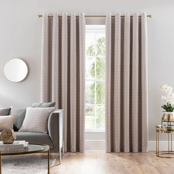 Dunelm Chenille Hive Chateau Grey Eyelet Curtains 2 Dunelm Chenille Hive Chateau Grey Eyelet Curtains - Image 2