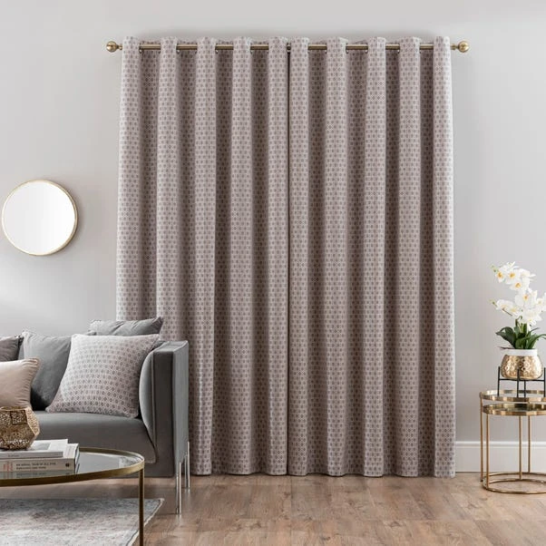 Dunelm Chenille Hive Chateau Grey Eyelet Curtains 4 Dunelm Chenille Hive Chateau Grey Eyelet Curtains - Image 4