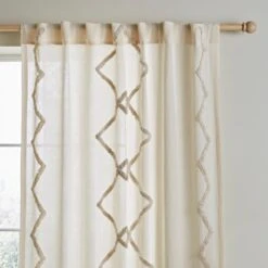 Dunelm Cotton Global Tufted Hidden Tab Top Voile