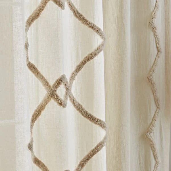 Dunelm Cotton Global Tufted Hidden Tab Top Voile 3 Dunelm Cotton Global Tufted Hidden Tab Top Voile - Image 3