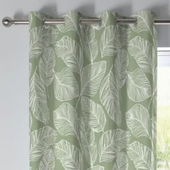 Fusion Matteo Green Eyelet Curtains