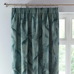 Dunelm Malawi Green Pencil Pleat Curtains