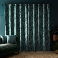Dunelm Malawi Green Eyelet Curtains -Best Curtain Shop 30757812 alt04