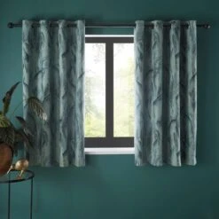 Dunelm Malawi Green Eyelet Curtains -Best Curtain Shop 30757812 alt05