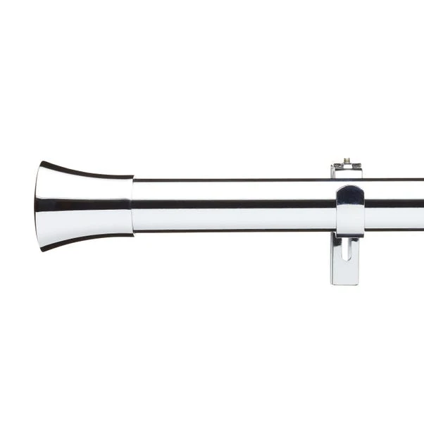 Dunelm Trumpet 25-28mm Metal Extendable Chrome Eyelet Curtain Pole 2 Dunelm Trumpet 25-28mm Metal Extendable Chrome Eyelet Curtain Pole - Image 2