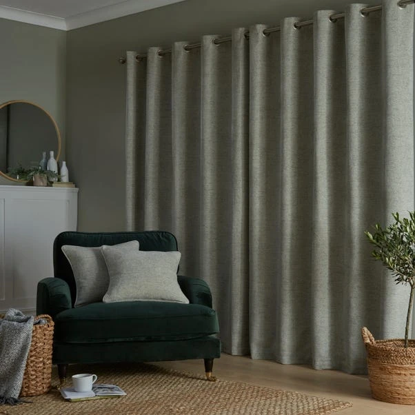 Churchgate Swithland Herringbone Sage Eyelet Curtains 5 Churchgate Swithland Herringbone Sage Eyelet Curtains - Image 5