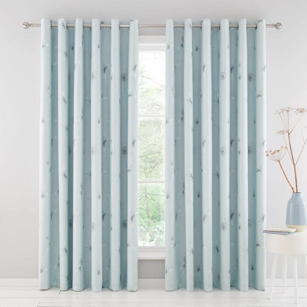 Dunelm Dragonflies Duck Egg Blackout Eyelet Curtains 2 Dunelm Dragonflies Duck Egg Blackout Eyelet Curtains - Image 2