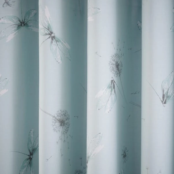 Dunelm Dragonflies Duck Egg Blackout Eyelet Curtains 3 Dunelm Dragonflies Duck Egg Blackout Eyelet Curtains - Image 3