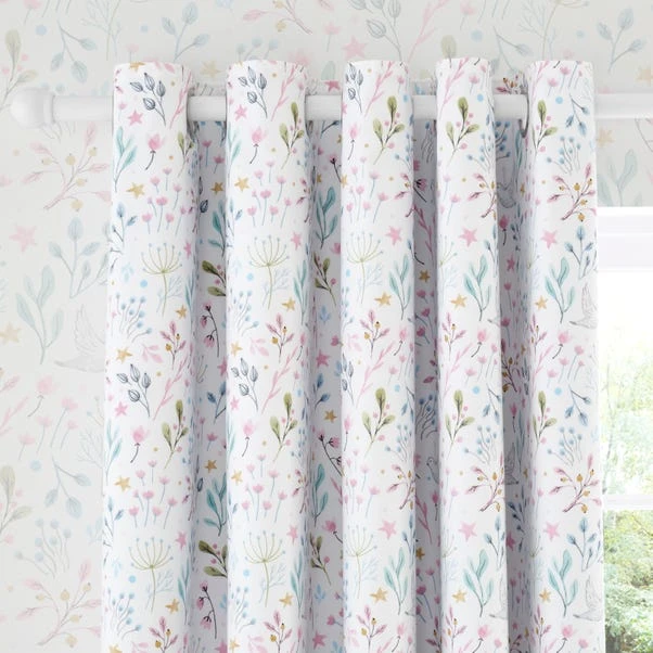 Dunelm Unicorn Enchanted White Floral Thermal Blackout Eyelet Curtains 1 Dunelm Unicorn Enchanted White Floral Thermal Blackout Eyelet Curtains