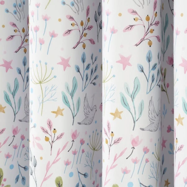 Dunelm Unicorn Enchanted White Floral Thermal Blackout Eyelet Curtains 3 Dunelm Unicorn Enchanted White Floral Thermal Blackout Eyelet Curtains - Image 3