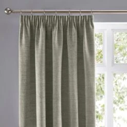 Churchgate Swithland Herringbone Sage Pencil Pleat Curtains