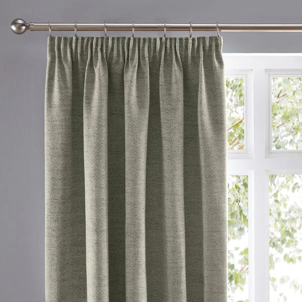 Churchgate Swithland Herringbone Sage Pencil Pleat Curtains 1 Churchgate Swithland Herringbone Sage Pencil Pleat Curtains