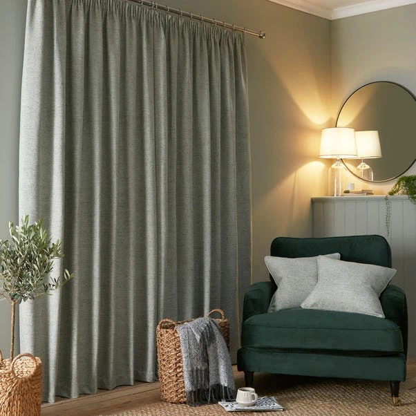 Churchgate Swithland Herringbone Sage Pencil Pleat Curtains 4 Churchgate Swithland Herringbone Sage Pencil Pleat Curtains - Image 4