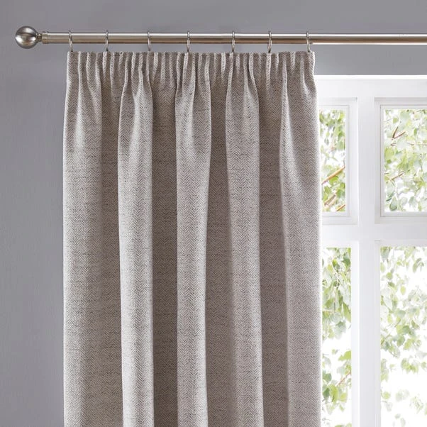 Churchgate Swithland Herringbone White Pencil Pleat Curtains 1 Churchgate Swithland Herringbone White Pencil Pleat Curtains