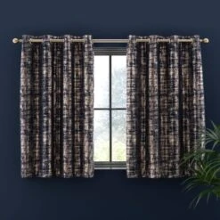Dunelm Romano Navy Velour Eyelet Curtains -Best Curtain Shop 30769141 alt05