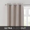 Dunelm Ultra Blackout Touch Of Linen Natural Eyelet Curtains
