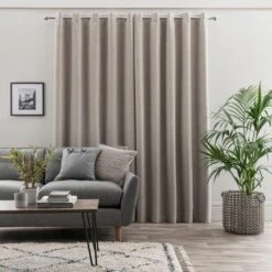 Dunelm Ultra Blackout Touch Of Linen Natural Eyelet Curtains 9 Dunelm Ultra Blackout Touch Of Linen Natural Eyelet Curtains -Best Curtain Shop 30769372 alt04