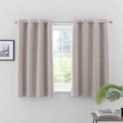 Dunelm Ultra Blackout Touch Of Linen Natural Eyelet Curtains 10 Dunelm Ultra Blackout Touch Of Linen Natural Eyelet Curtains -Best Curtain Shop 30769372 alt05