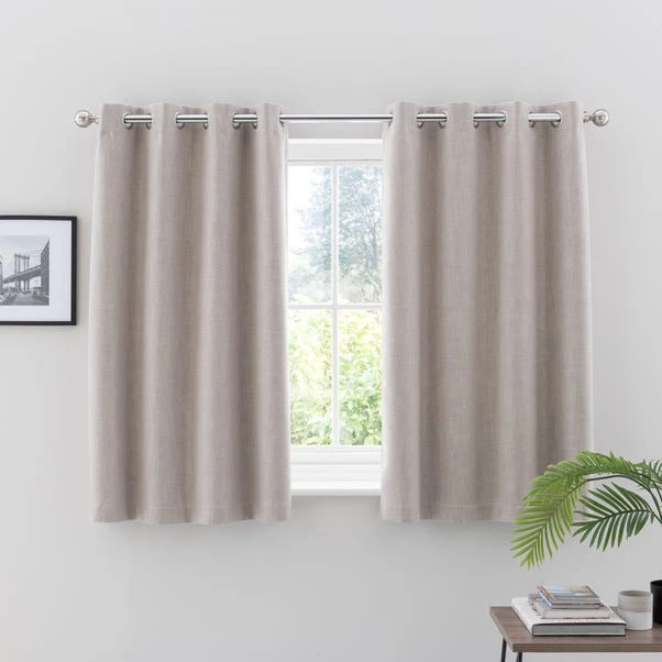 Dunelm Ultra Blackout Touch Of Linen Natural Eyelet Curtains 5 Dunelm Ultra Blackout Touch Of Linen Natural Eyelet Curtains - Image 5