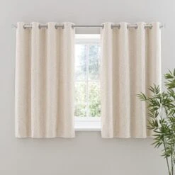 Dunelm Damask Cut Velvet Ivory Eyelet Curtains 11 Dunelm Damask Cut Velvet Ivory Eyelet Curtains -Best Curtain Shop 30769422 alt05