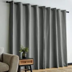Dunelm Adley 100% Cotton Steeple Grey Eyelet Curtains -Best Curtain Shop 30769529 alt04