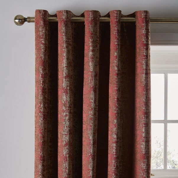 Dunelm Opulent Chenille Red Eyelet Curtains 1 Dunelm Opulent Chenille Red Eyelet Curtains