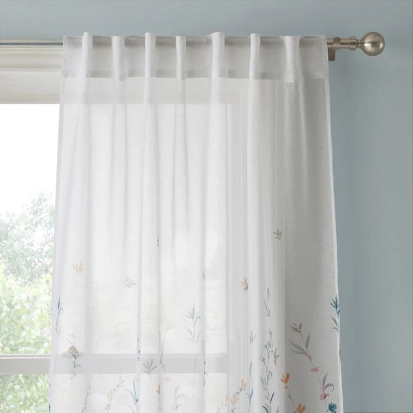 Dunelm Whimsical Botanical Multi Slot Top Single Voile Panel 1 Dunelm Whimsical Botanical Multi Slot Top Single Voile Panel