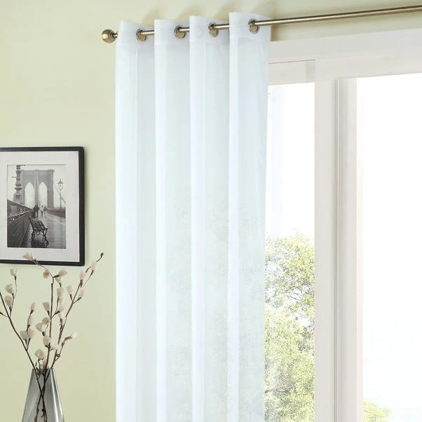Dunelm Sheer Elegance White Eyelet Single Voile Panel 1 Dunelm Sheer Elegance White Eyelet Single Voile Panel