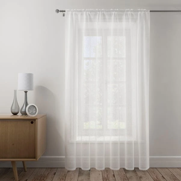 Dunelm Boucle White Slot Top Voile Panel 4 Dunelm Boucle White Slot Top Voile Panel - Image 4