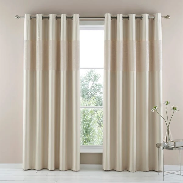 Dunelm Beverley Champagne Blackout Curtains 2 Dunelm Beverley Champagne Blackout Curtains - Image 2