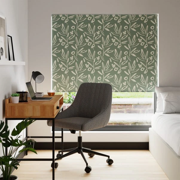 Dunelm Olive Easy-Stick Blackout Roller Blind 1 Dunelm Olive Easy-Stick Blackout Roller Blind