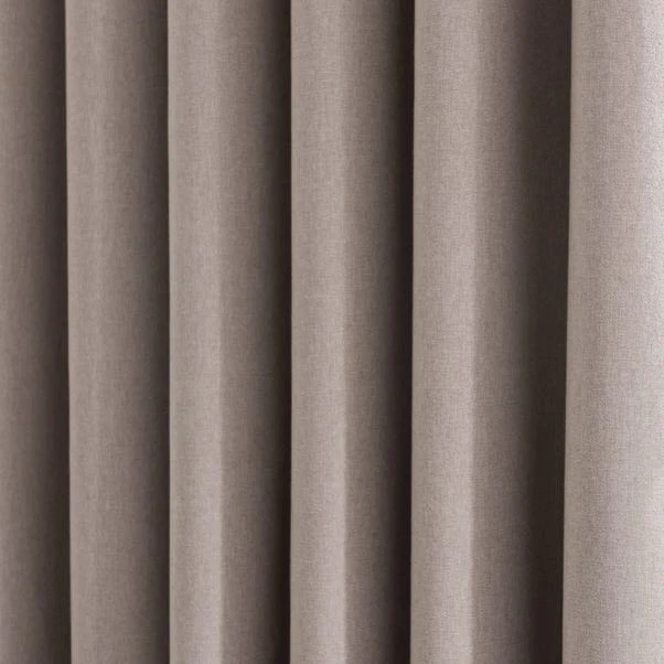 Dunelm Luna Brushed Pebble Blackout Eyelet Door Curtain 3 Dunelm Luna Brushed Pebble Blackout Eyelet Door Curtain - Image 3