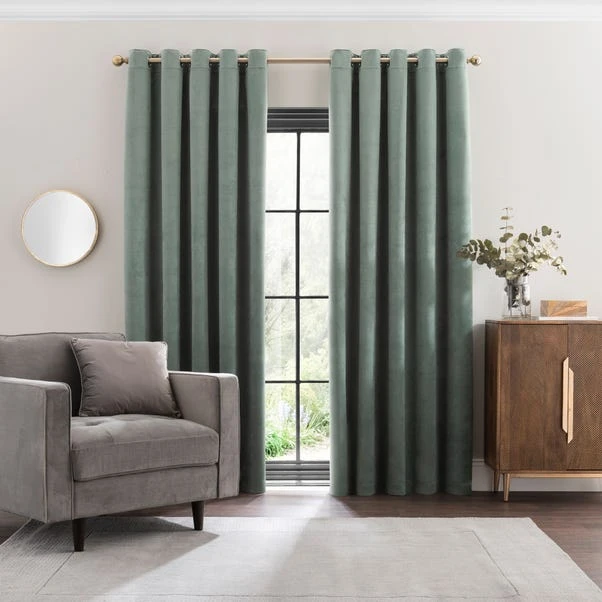 Dunelm Isla Thermal Ultra Blackout Lilypad Eyelet Curtains 2 Dunelm Isla Thermal Ultra Blackout Lilypad Eyelet Curtains - Image 2