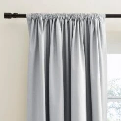 Dunelm Berlin Soft Grey Thermal Blackout Tab Top Curtains