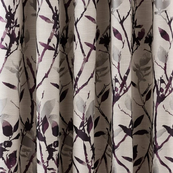 Dunelm Zen Blackout Thermal Plum Eyelet Door Curtains 3 Dunelm Zen Blackout Thermal Plum Eyelet Door Curtains - Image 3