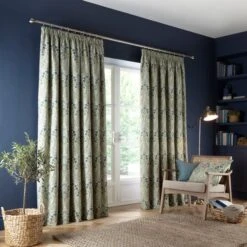 Dunelm Lucetta Prussian Blue Pencil Pleat Curtains