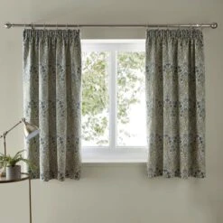 Dunelm Lucetta Prussian Blue Pencil Pleat Curtains -Best Curtain Shop 30794917 alt03