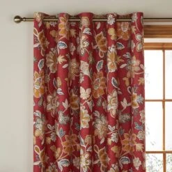 Dorma Samira Saffron Red Blackout Eyelet Curtains