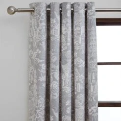 Dunelm Pagoda Grey Eyelet Curtains