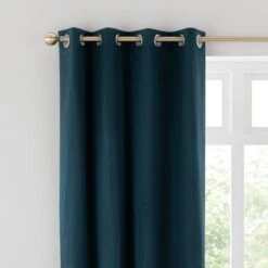 Dunelm Satin Peacock Eyelet Curtains