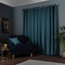 Dunelm Satin Peacock Eyelet Curtains -Best Curtain Shop 30808622 alt04