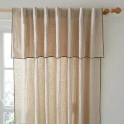 Dunelm Arizona Olive Hidden Tab Top Voile