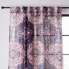 Dunelm Printed Oriental Pink Slot Top Single Voile Panel