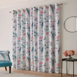 Dunelm Peacock Floral Pink Eyelet Curtains 9 Dunelm Peacock Floral Pink Eyelet Curtains -Best Curtain Shop 30810004 alt04