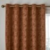 Dunelm Mottled Chenille Rust Eyelet Curtains