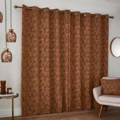Dunelm Mottled Chenille Rust Eyelet Curtains 9 Dunelm Mottled Chenille Rust Eyelet Curtains -Best Curtain Shop 30810054 alt04